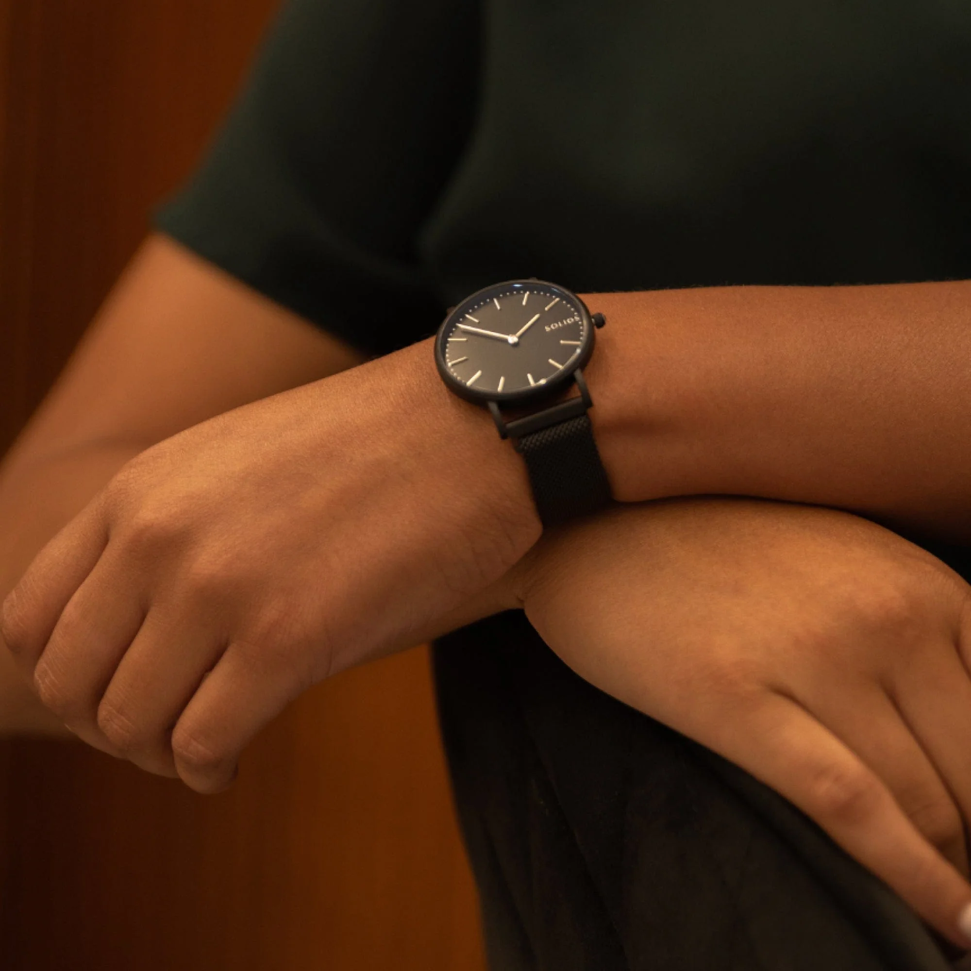 Watch Set - Solar Classic | Black Dial - Black Case | Black Mesh thumbnail 3