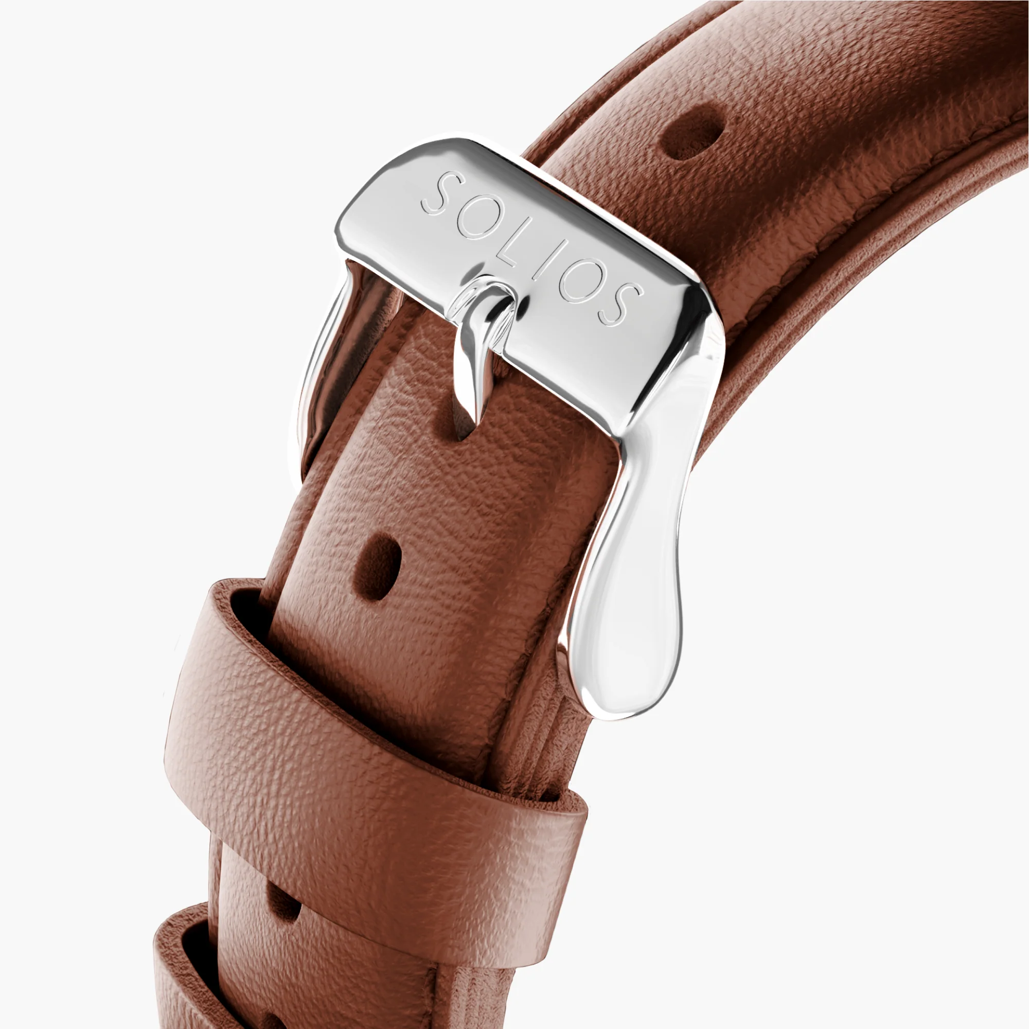 Watch Set - Solar Classic & Mini | White Dial - Silver Case | Brown Vegan Leather thumbnail 2