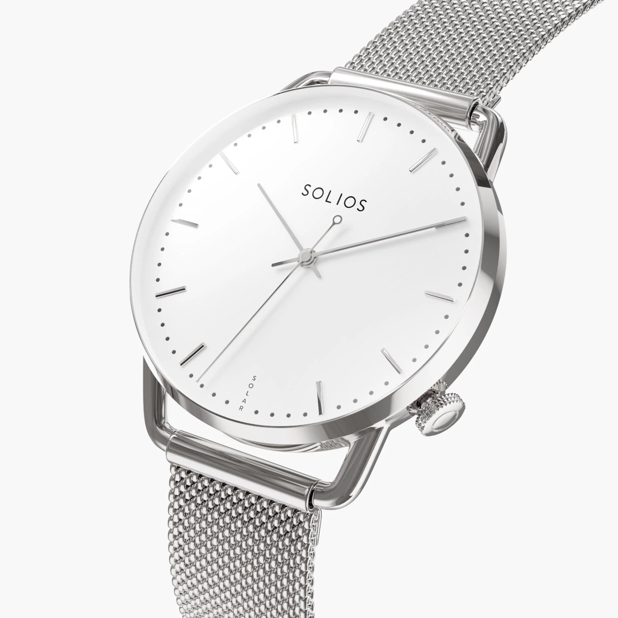 Watch Sets - Solar Curve & Curve Mini | White Dial - Silver Case | Silver Mesh thumbnail 3