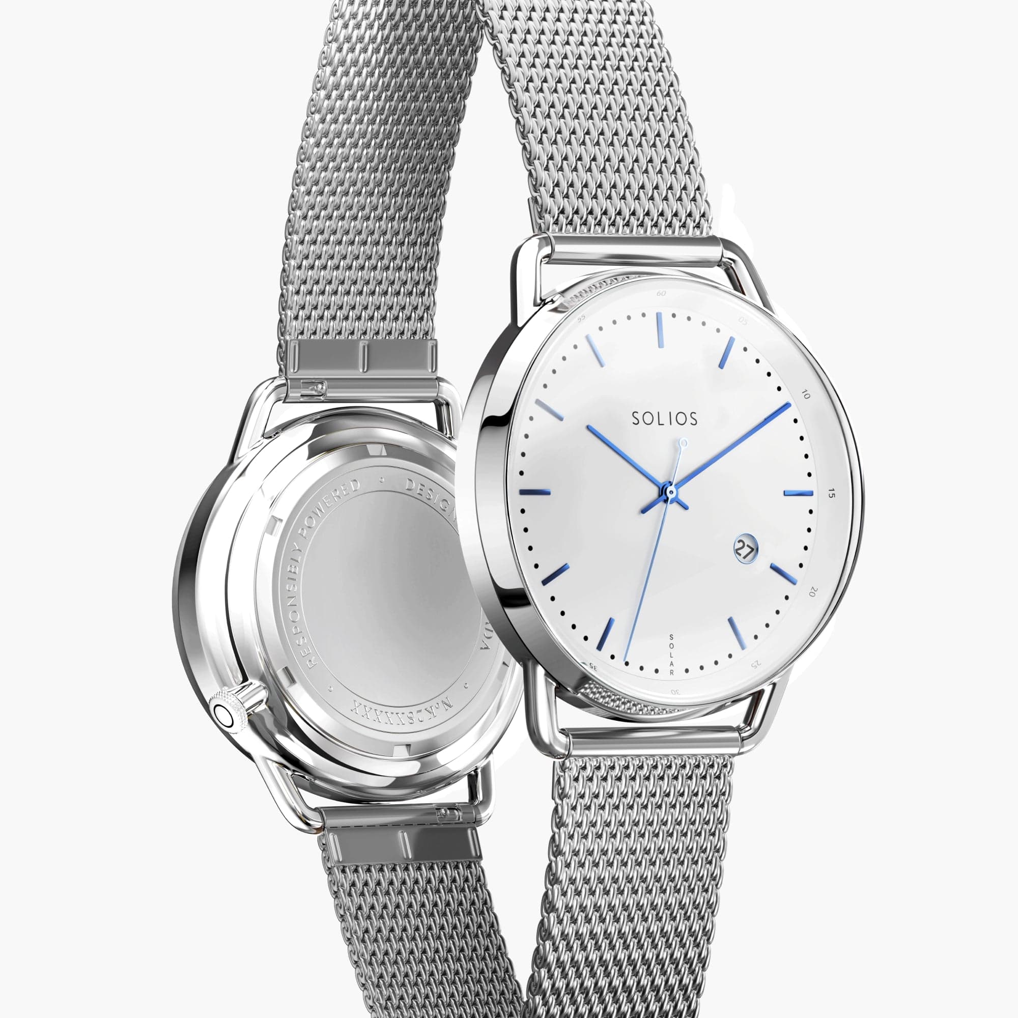 Watch Sets - Solar Curve & Curve Mini | White Dial - Silver Case | Silver Mesh thumbnail 4