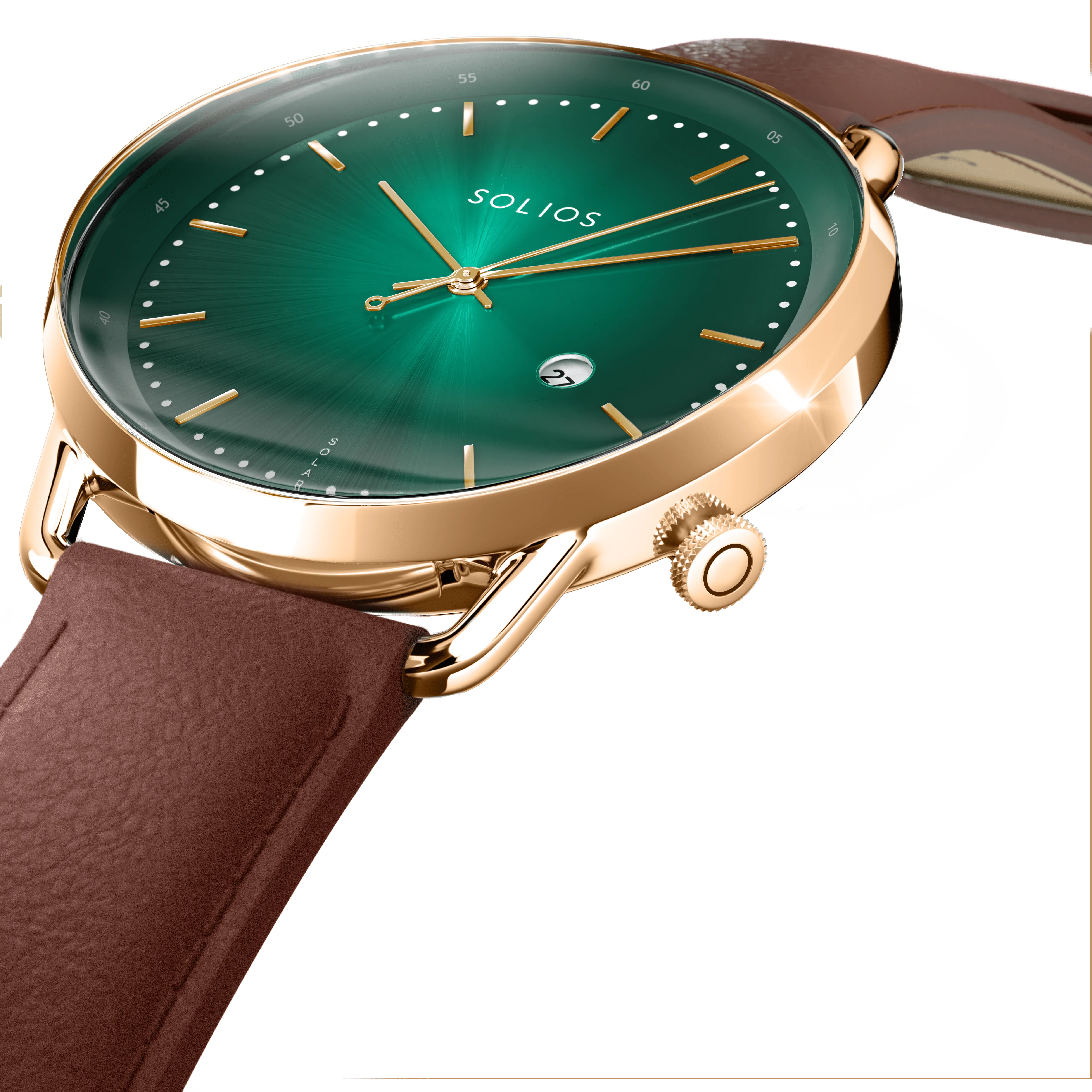 The Rainforest Curve Bundle | Green Dial - Rose Gold Case thumbnail 2