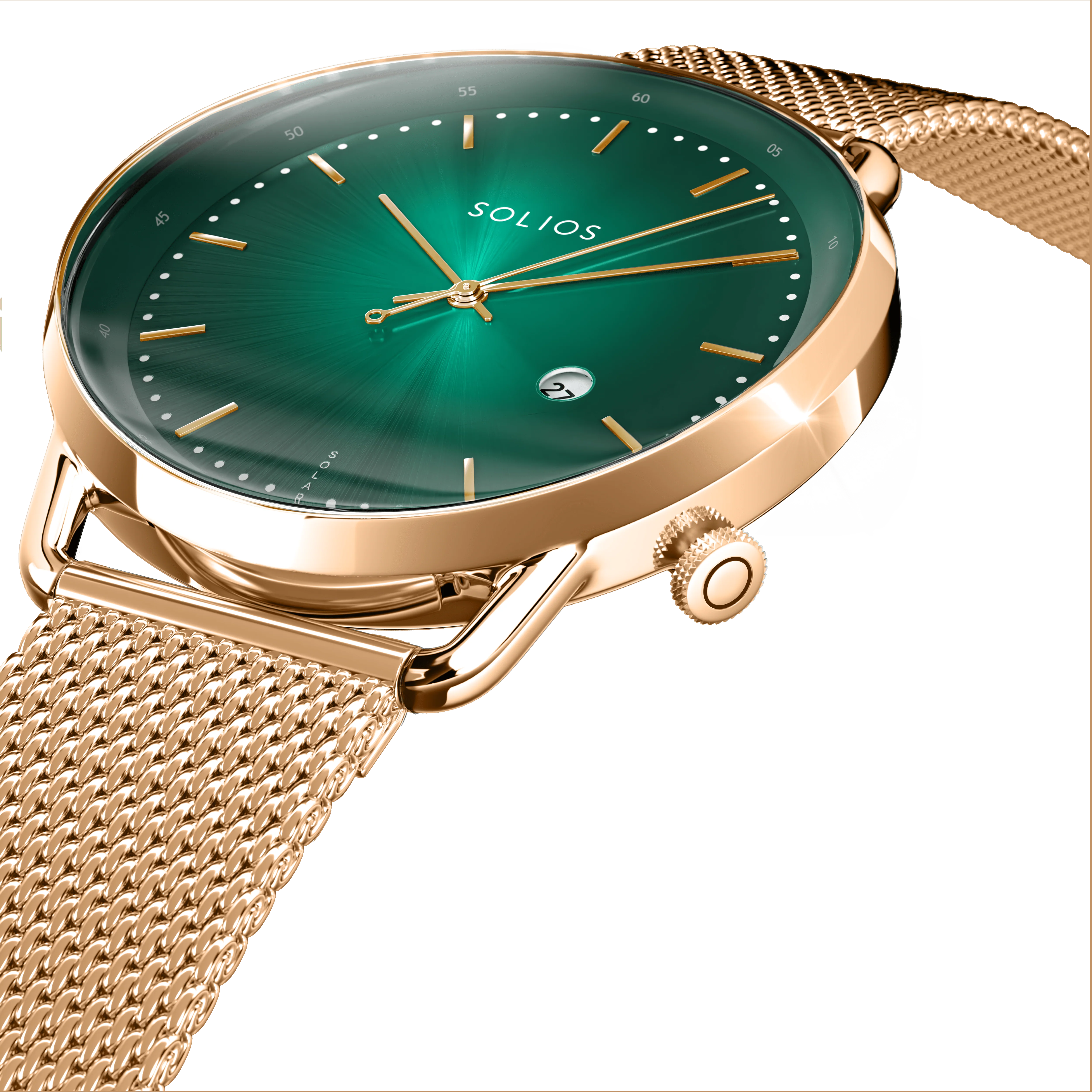 The Rainforest Curve Bundle | Green Dial - Rose Gold Case thumbnail 3