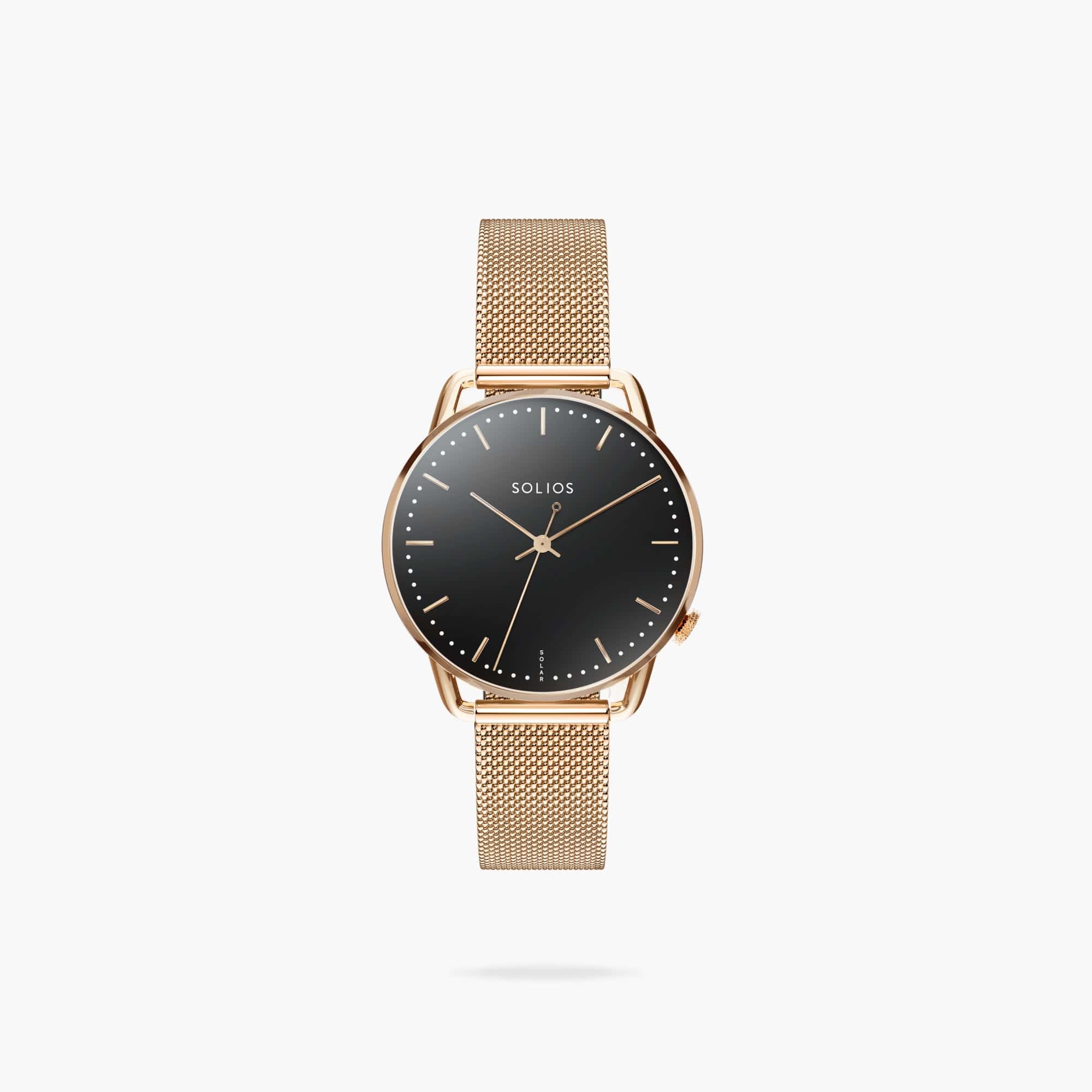 The Solar Curve Mini | Black Dial - Rose Gold Case thumbnail 2