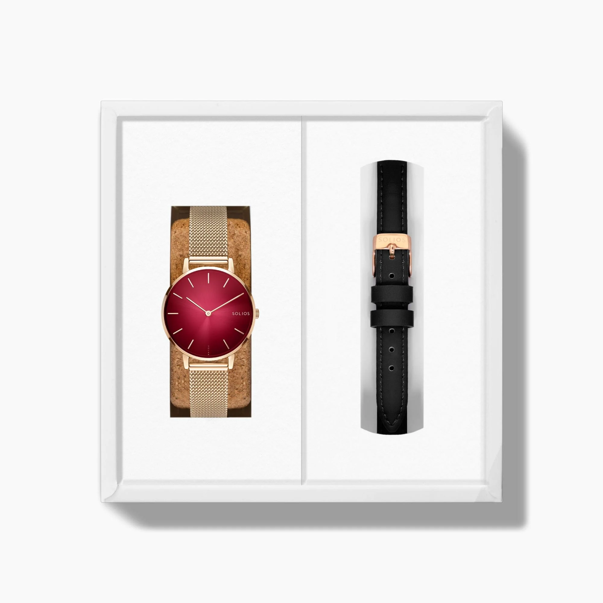 The Solar Mini Bundle | Red Dial - Rose Gold Case thumbnail 3