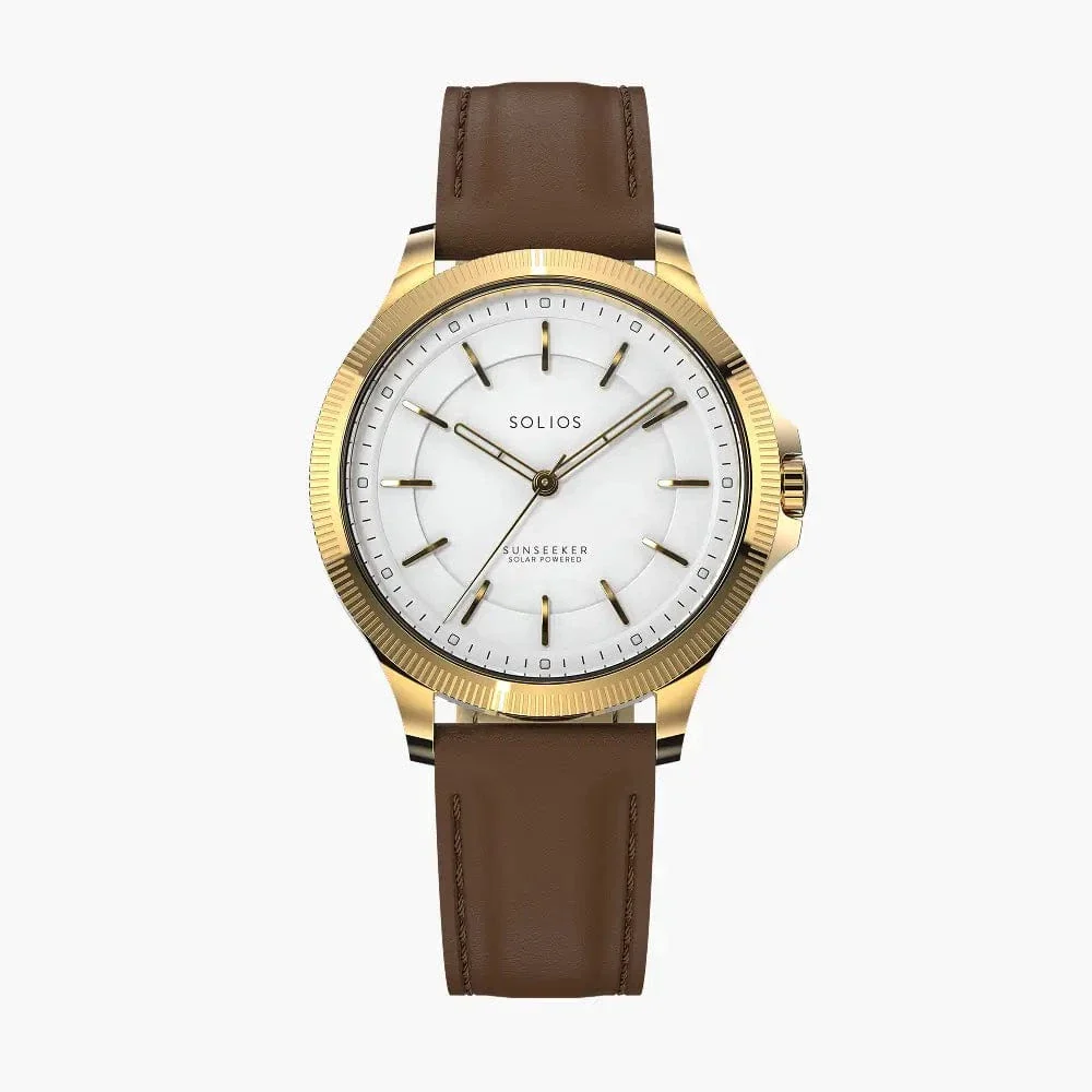 The Sunseeker | White Dial - Gold Case - 34mm thumbnail 3