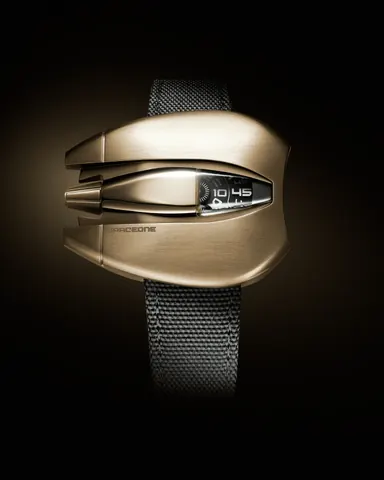 Gold Steel Jumping hour