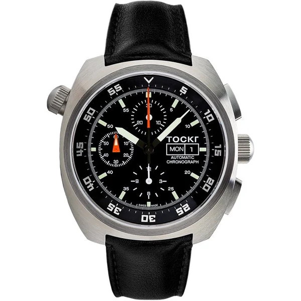 Chronograph - Black - Leather - 45mm - Automatic thumbnail 2