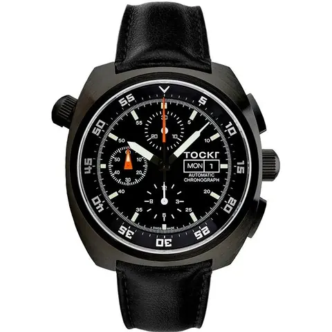 Chronograph - Black - Leather - 45mm - Automatic