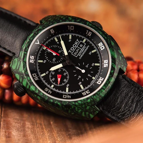 Chronograph - Hydro Dipped - Green Snake - Leather - 45mm - Automatic thumbnail 2