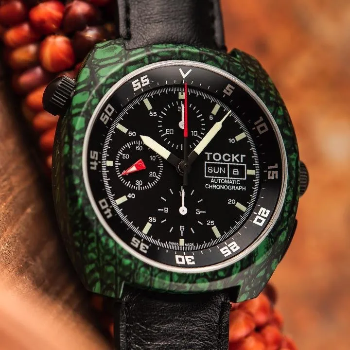 Chronograph - Hydro Dipped - Green Snake - Leather - 45mm - Automatic selected view