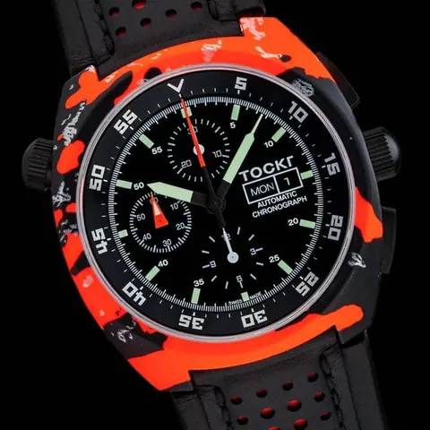 Chronograph - Hydro Dipped - Orange Magma - Hix - 45mm - Automatic