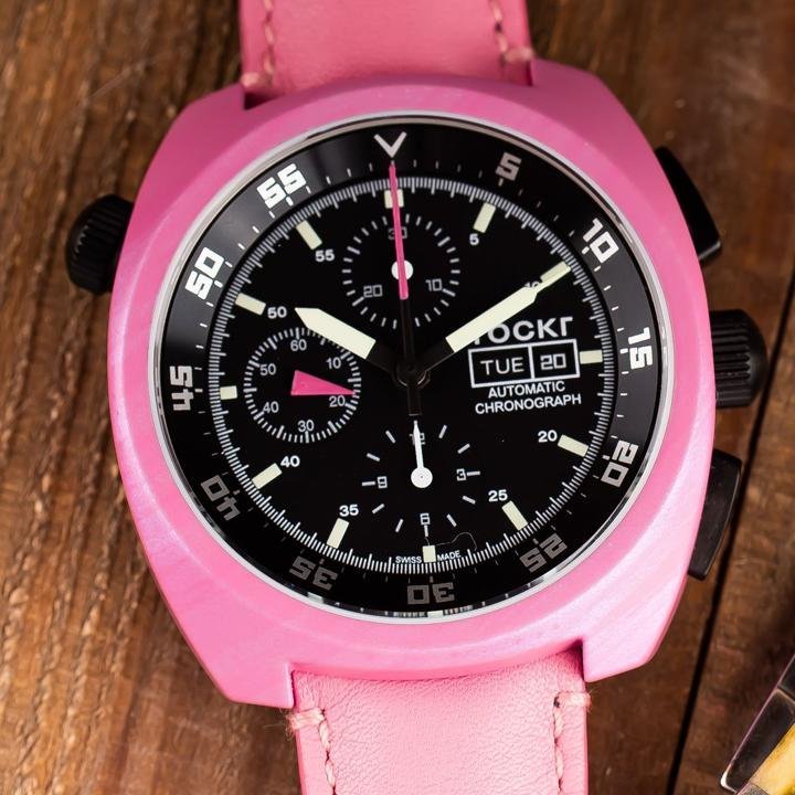 Chronograph - Hydro Dipped - Pink - Leather - 45mm - Automatic thumbnail 2