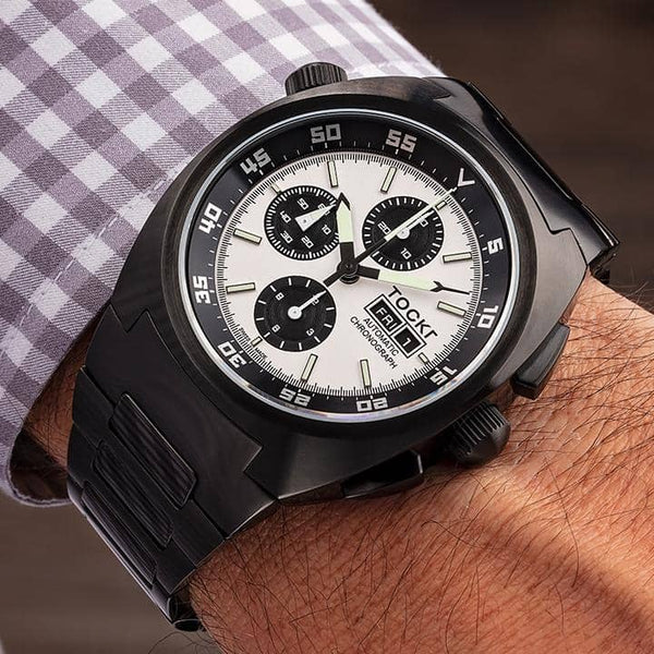 Chronograph - PVD - Panda - Stainless - 45mm - Automatic thumbnail 2