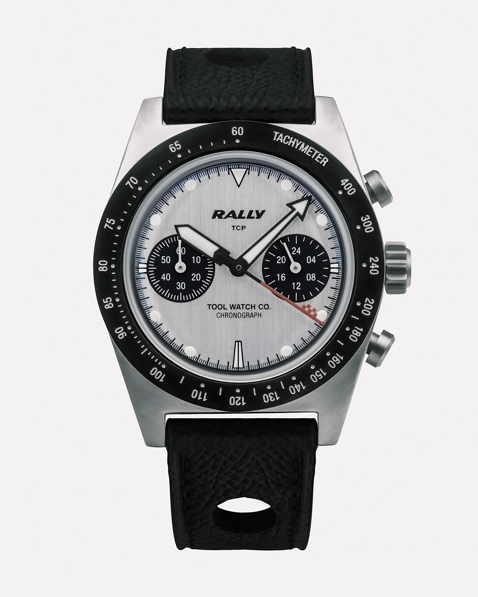 TWCO. Rally Chronograph Red on Silver selected view