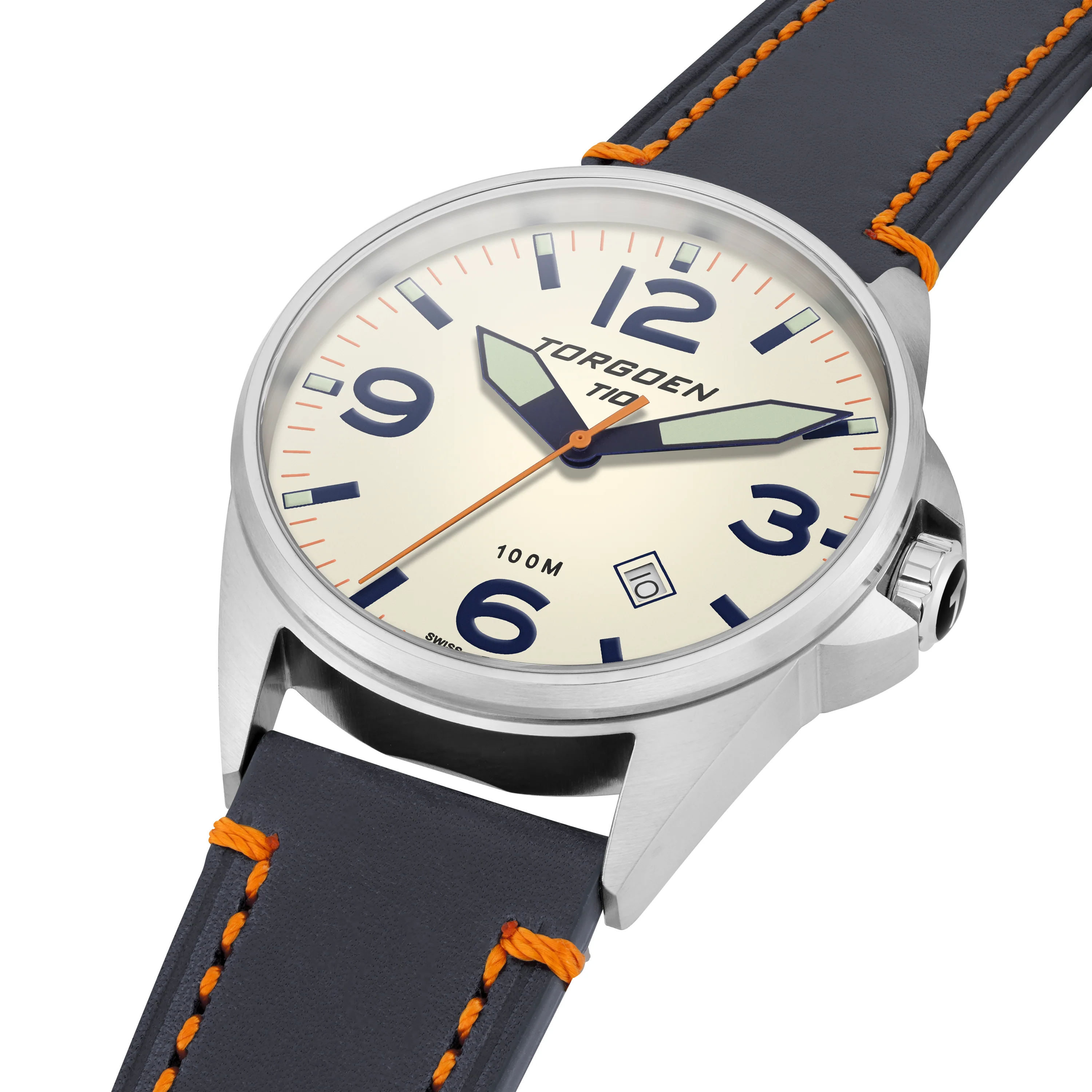 T10 White Tern | 44mm, Blue Leather Strap thumbnail 3