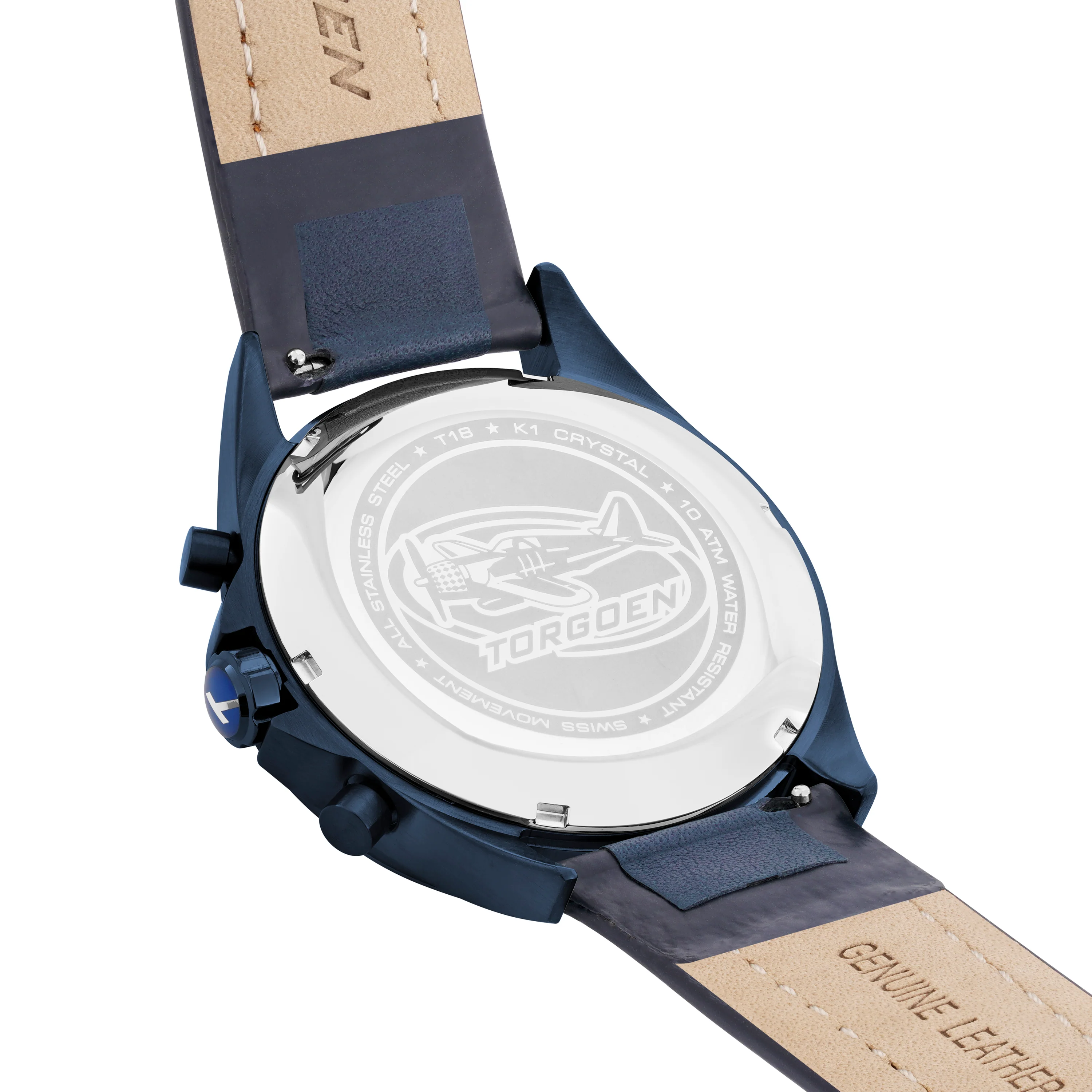 T18 Blue Carbon Fiber | 45mm, Blue Leather Strap thumbnail 2