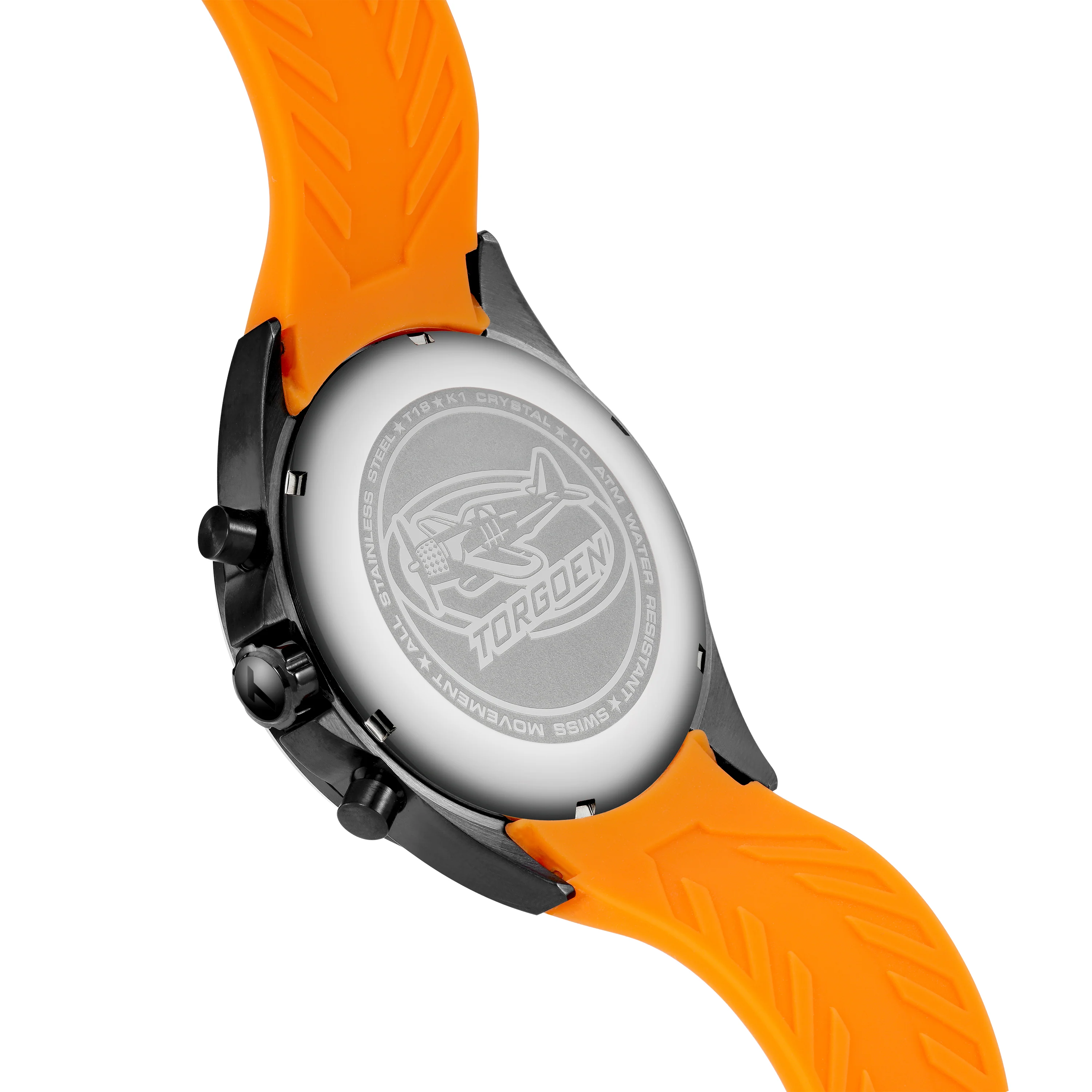 T18 Black Orange Carbon | 45mm, Orange Silicone Strap thumbnail 2