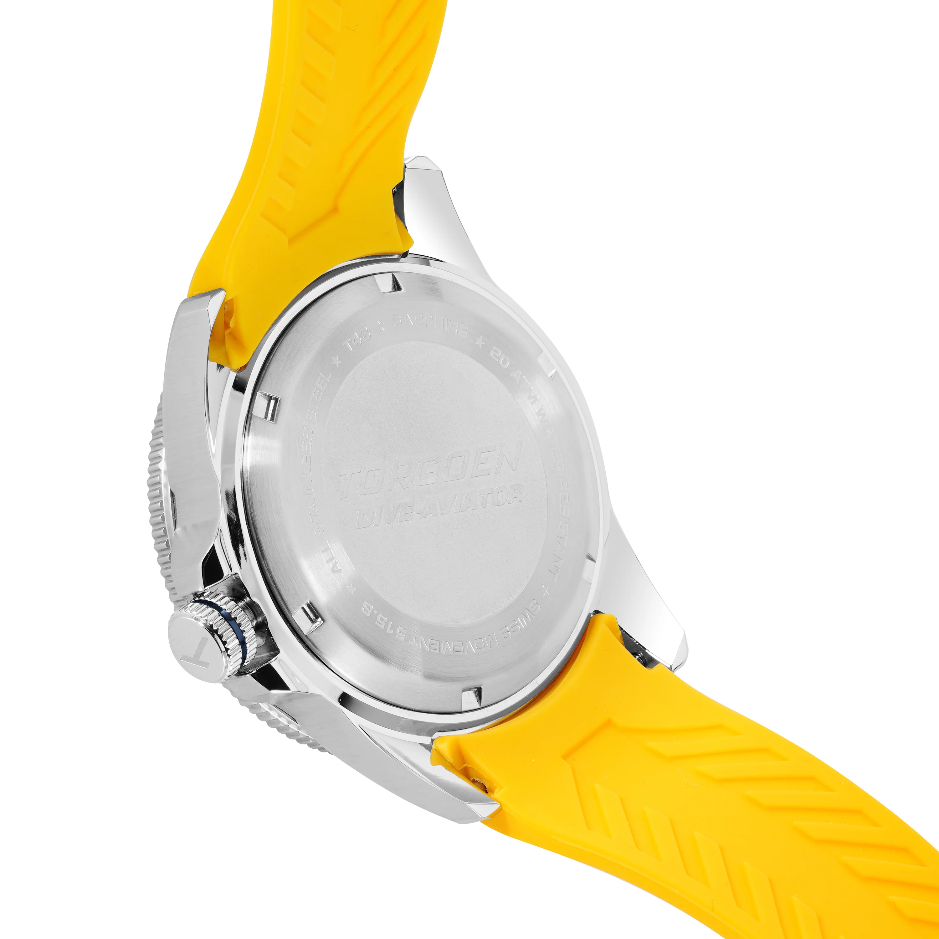 T43 Navy/Yellow Diver Sapphire | 44mm, Yellow Silicone Strap thumbnail 2