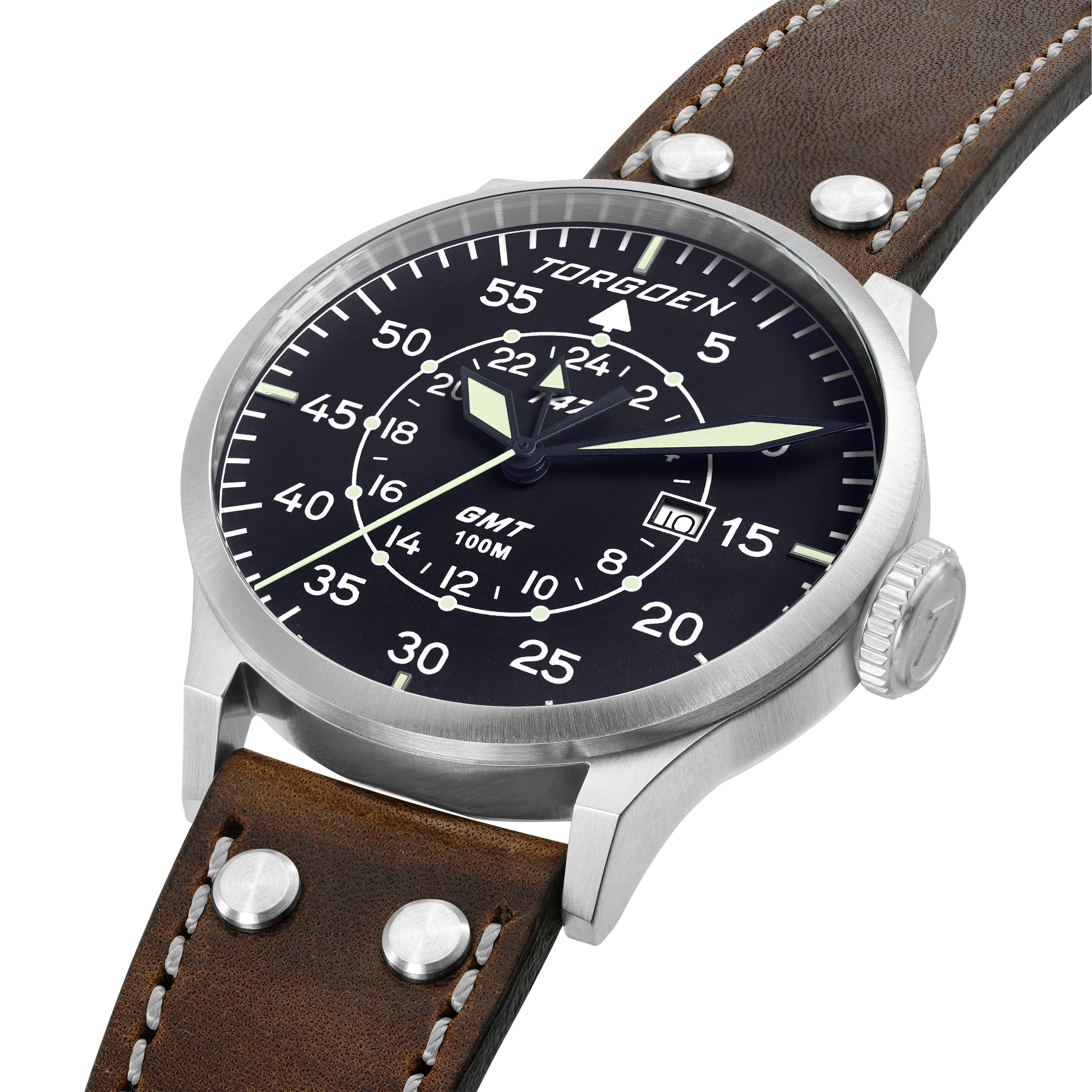 T47 Jumbo Blue Sapphire GMT | 47mm, Brown Leather Strap thumbnail 3
