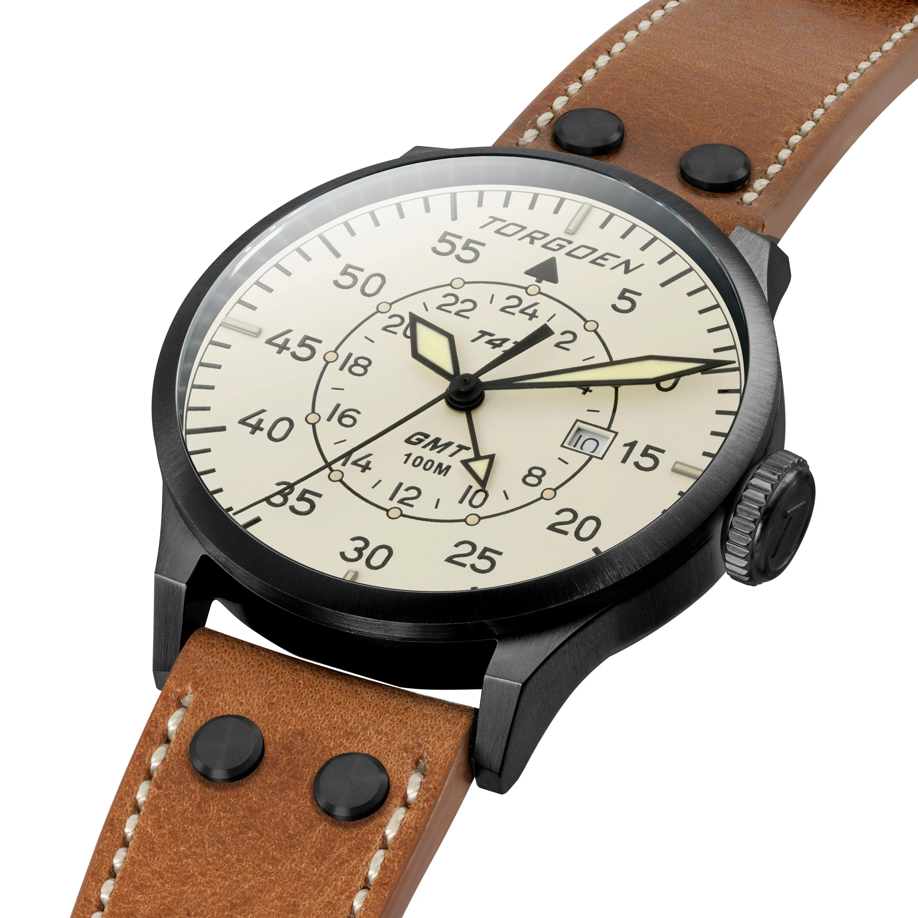 T47 Jumbo Cream Sapphire GMT | 47mm, Tan Leather Strap thumbnail 3