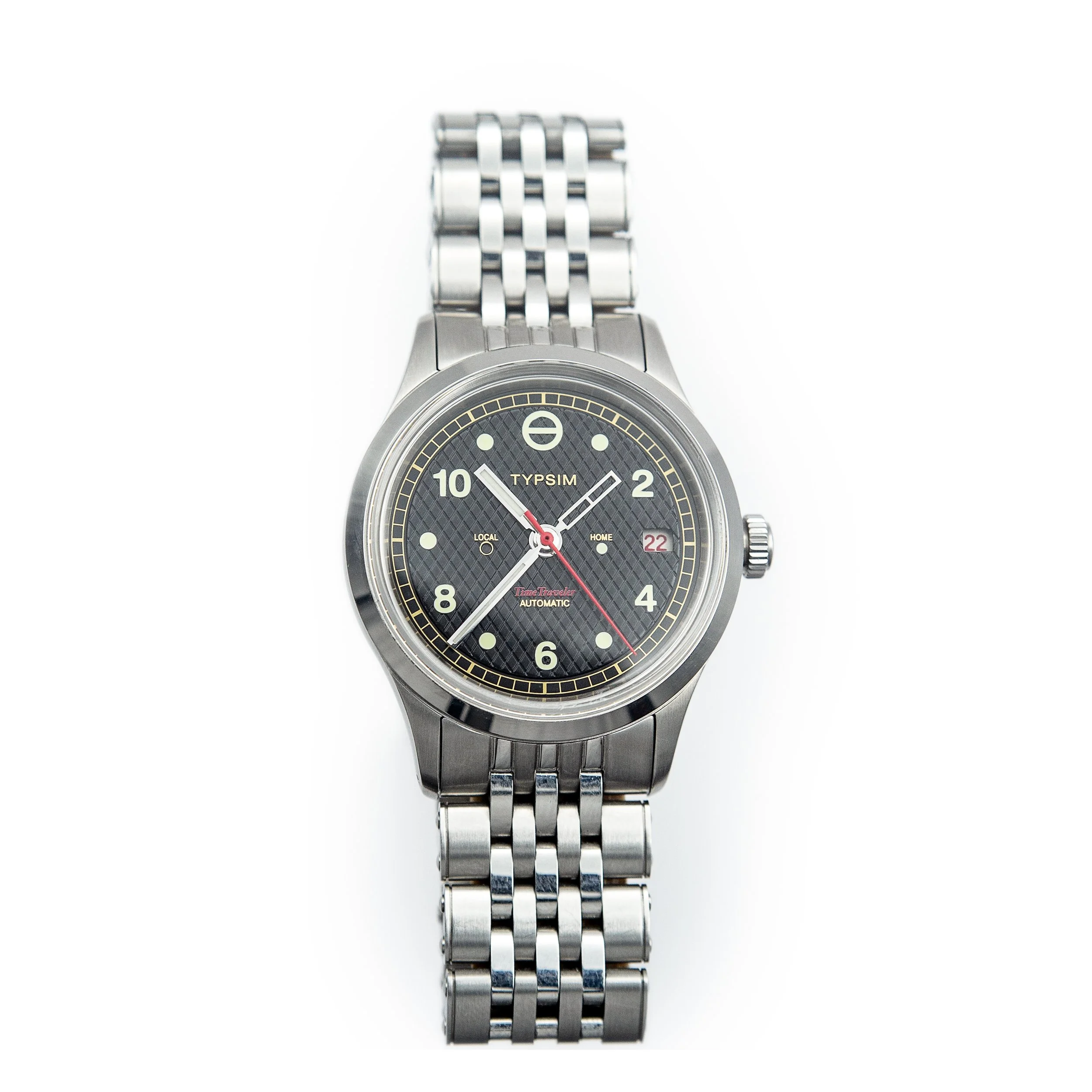 Typsim TimeTraveler, a dual time travel watch featuring date function thumbnail 2