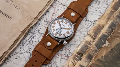 Vario 1918 Trench White Dial with Orange Lume Watch