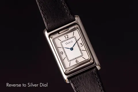 Vario VERSA Reversible Dual Time Silver-Black MoP Watch