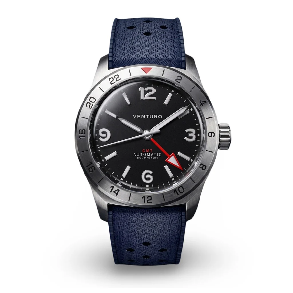 VENTURO Field Watch GMT - Black Dial Blue Lume thumbnail 3