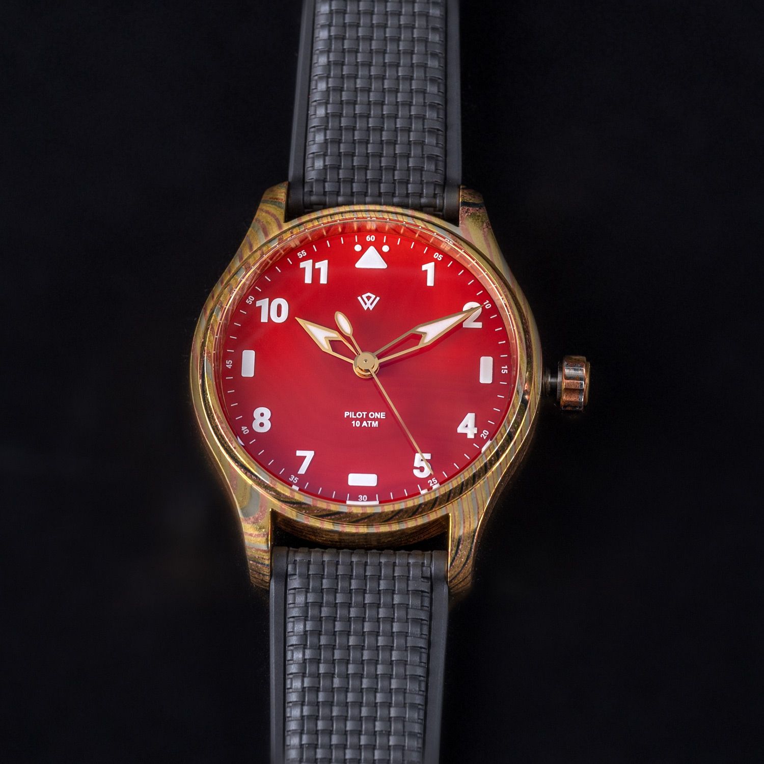 Anniversary Flieger  Mokume Gane & Orange Agate (NH38A No-date)  40 mm thumbnail 2