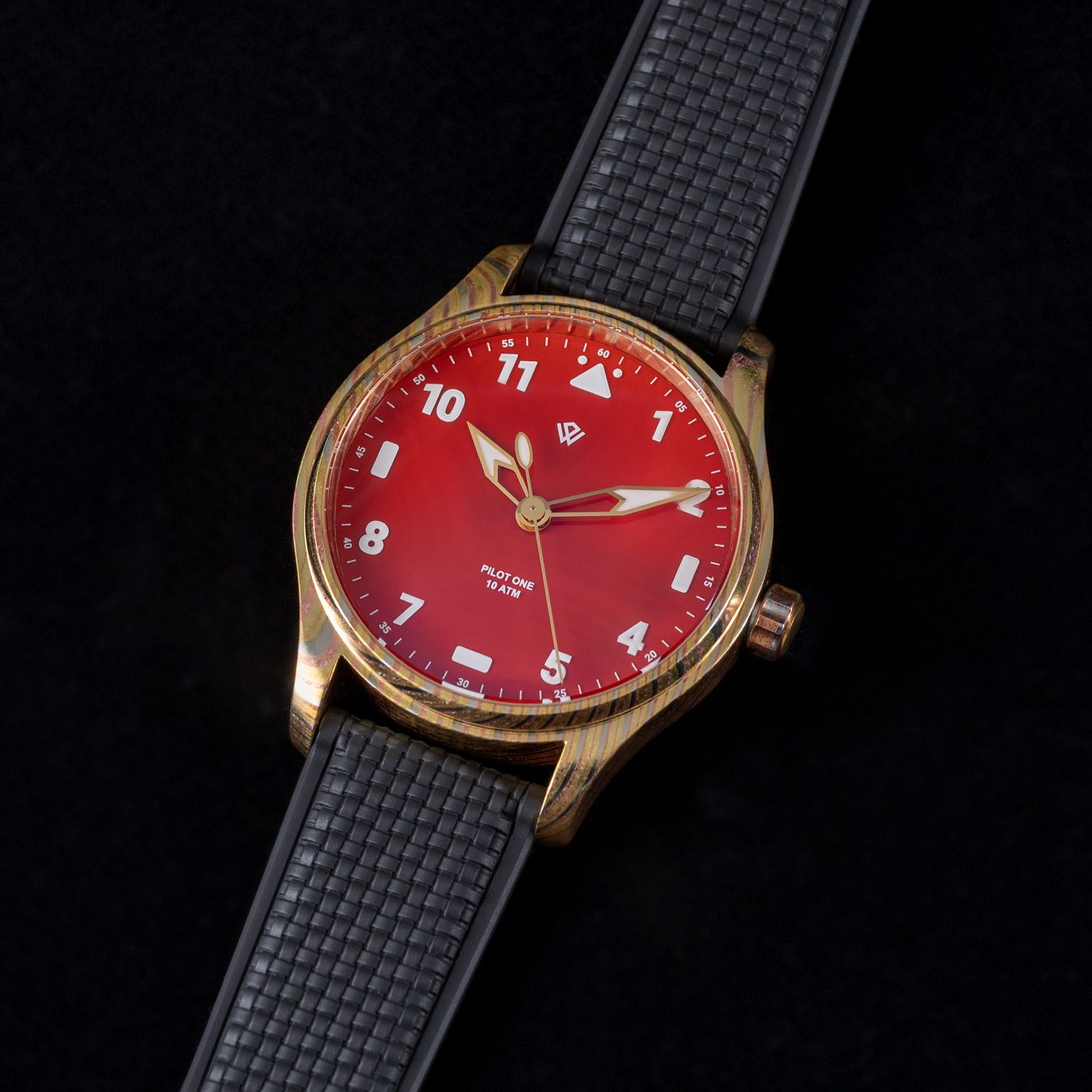 Anniversary Flieger Mokume Gane & Orange Agate (NH38A No-date) 40 mm
