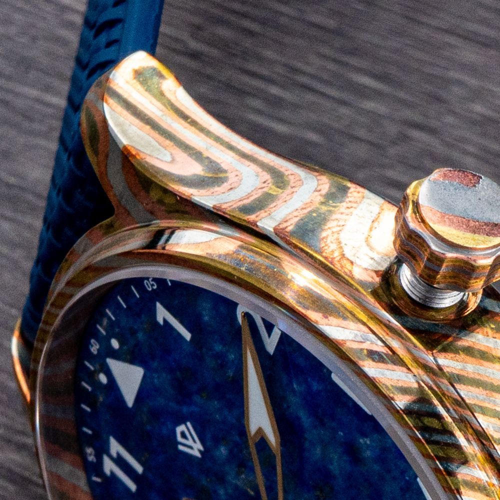 Mokume Gane & Lapis  Anniversary Flieger (40 mm) thumbnail 2