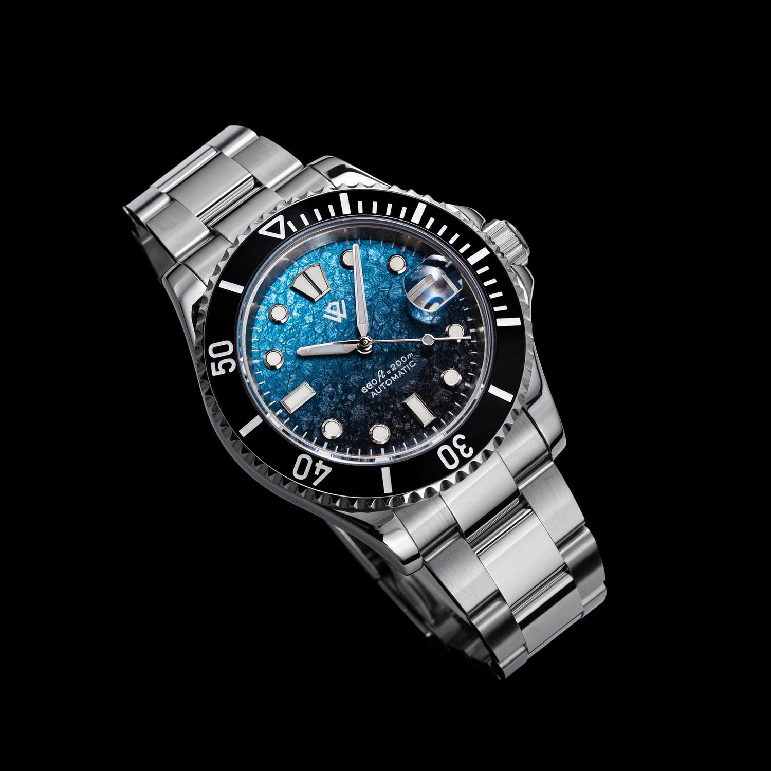 The Ocho - 40 mm diver watch automatic movement Blue texture dial thumbnail 2
