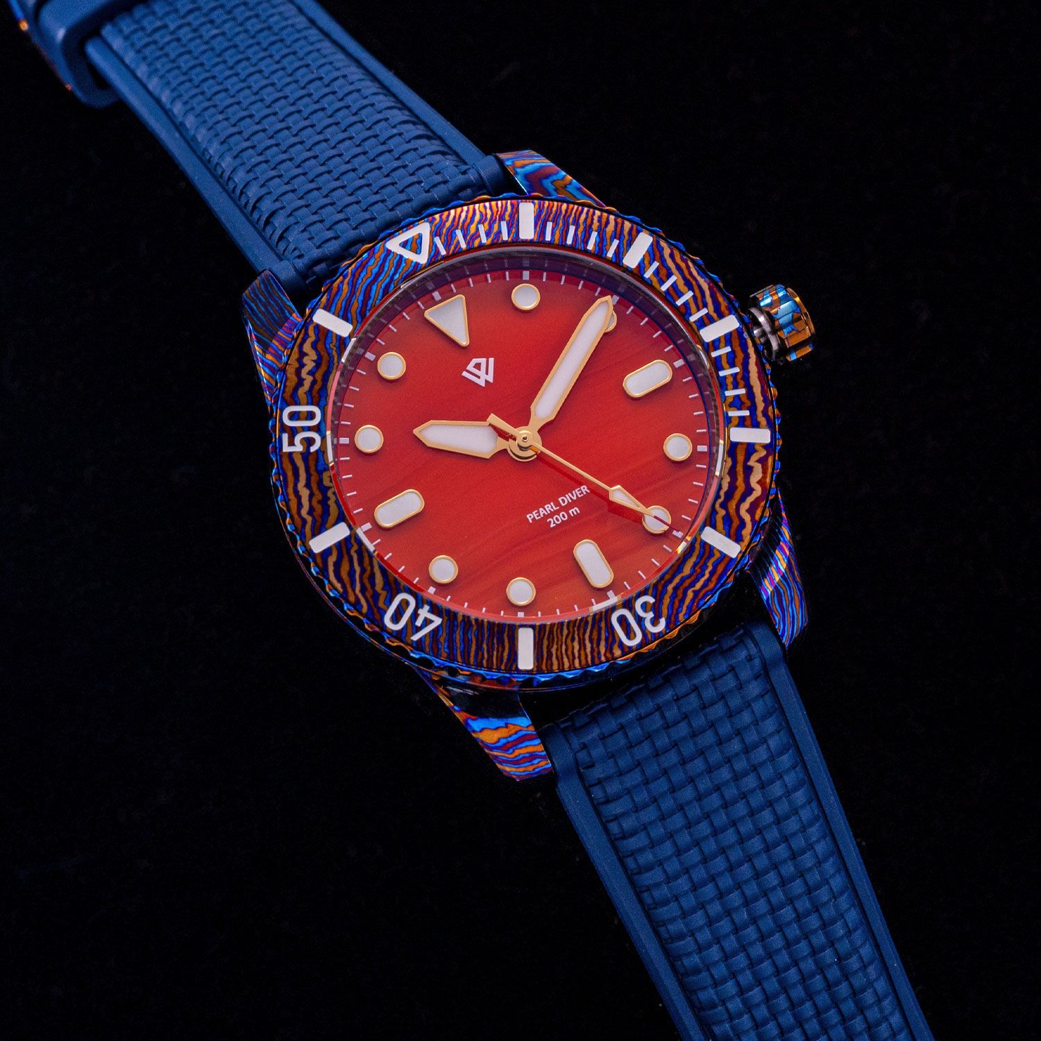 US STOCK Timascus Pearl Diver V2 - Orange Agate thumbnail 3