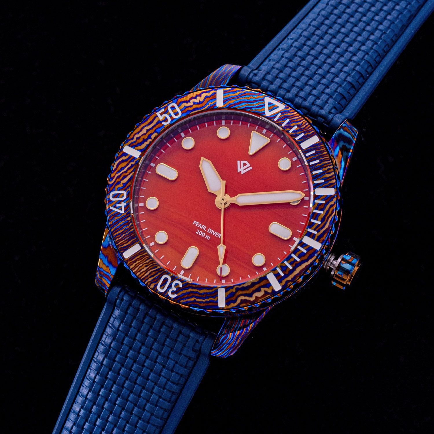 US STOCK Timascus Pearl Diver V2 - Orange Agate thumbnail 4