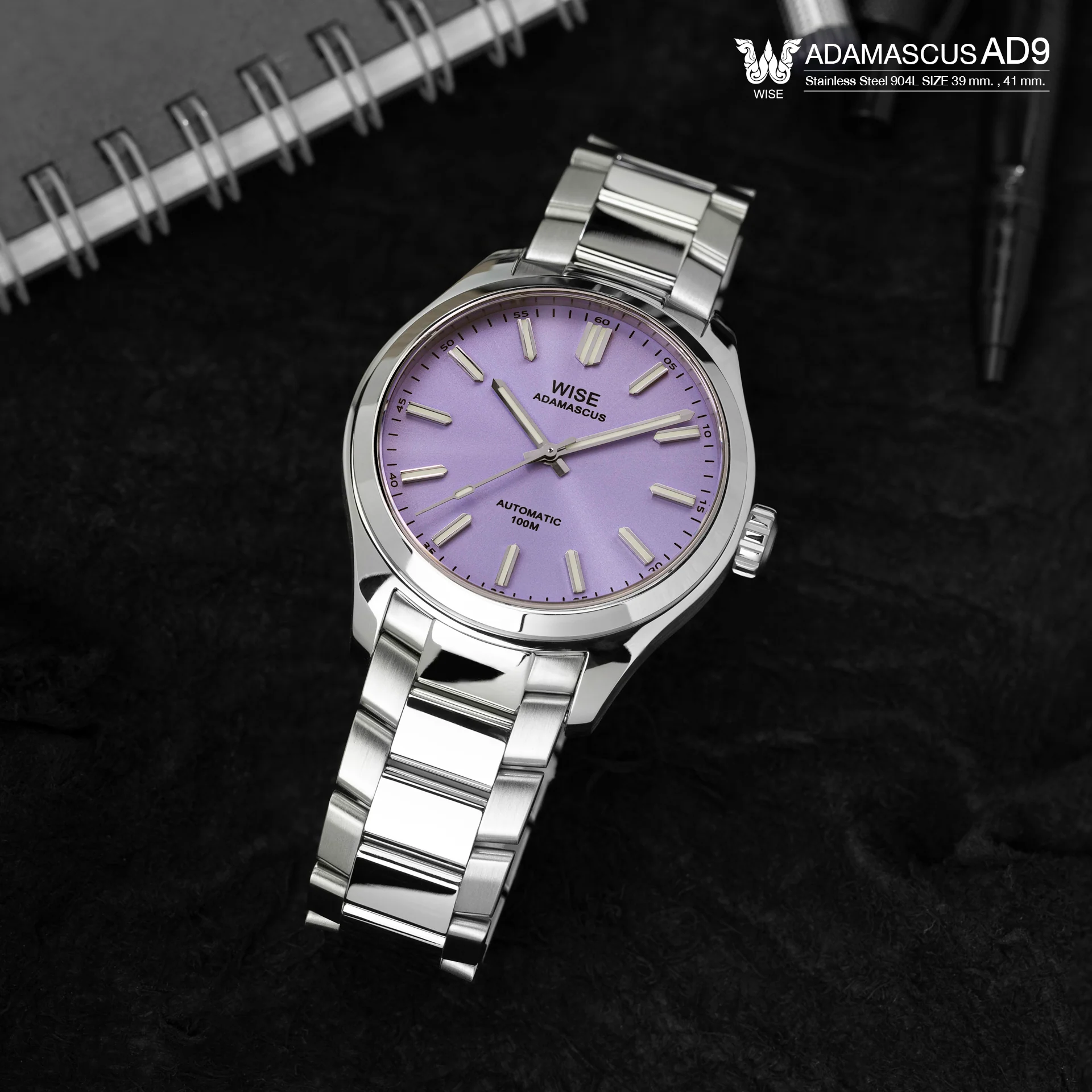 ADAMASCUS AD970 Stainless 904L (39 mm.) thumbnail 2