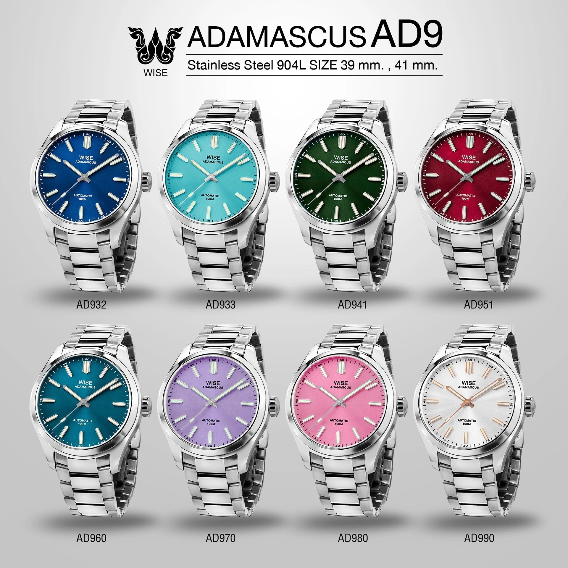 ADAMASCUS AD970 Stainless 904L (39 mm.) thumbnail 4