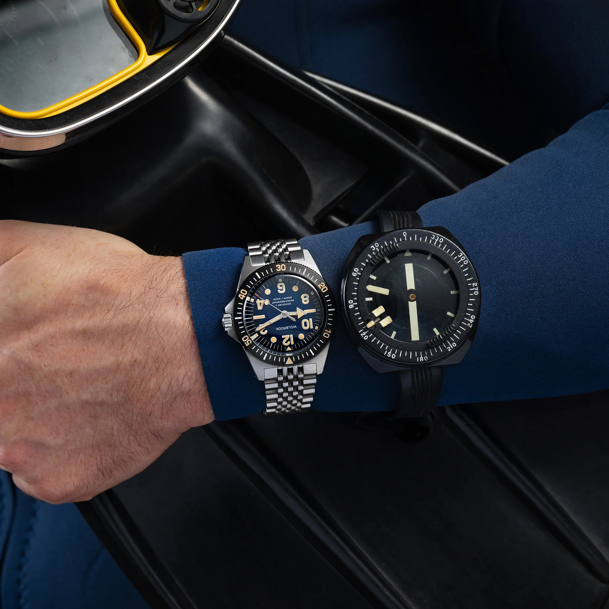 Skindiver II Automatic Dive Watch - "Jumbo Indices" Smoked Blue thumbnail 2