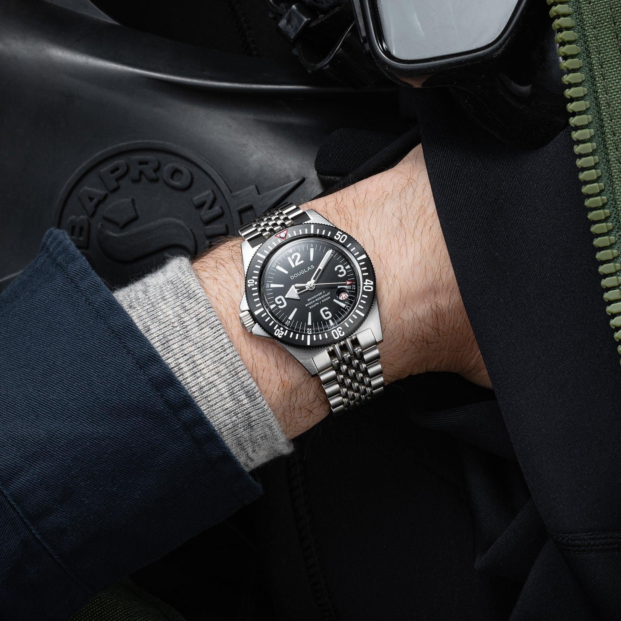 Skindiver II Professional Diving Watch - White Lum & Black Dial