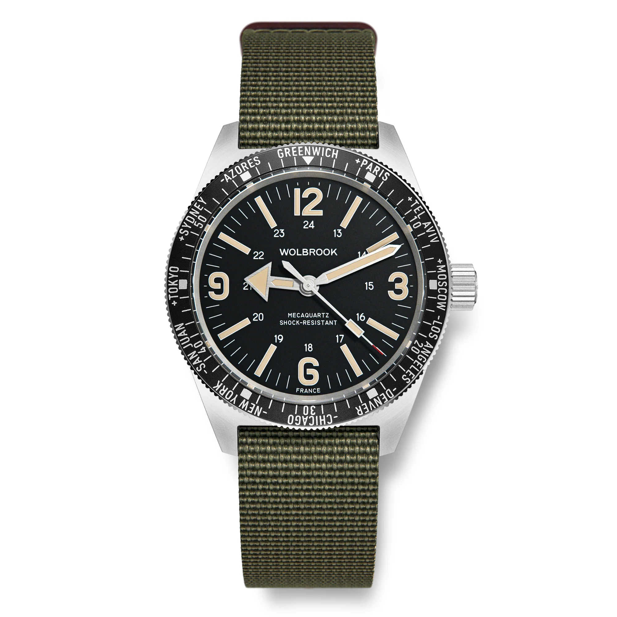 Skindiver WT Mecaquartz Watch - Green Lum & Steel Bezel with Black Aluminum Insert thumbnail 2