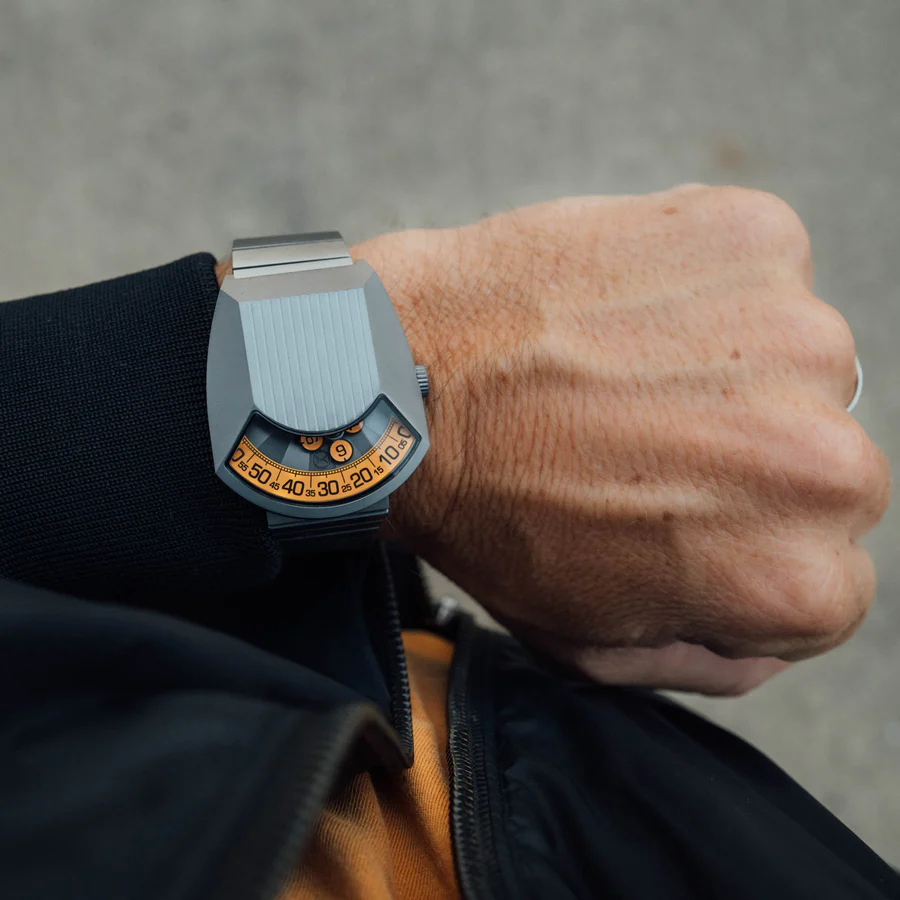 Retronaut Automatic Wandering Hour Matte Gunmetal Orange thumbnail 2