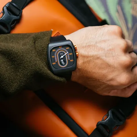 Retroscope Jump Hour Black Orange