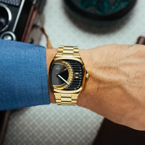 Timeline Retrograde Automatic Gold Black