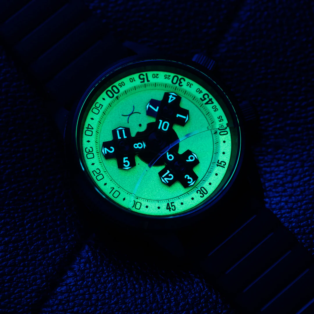 Vendetta II Automatic Wandering Hour Black Cyan Lume thumbnail 2