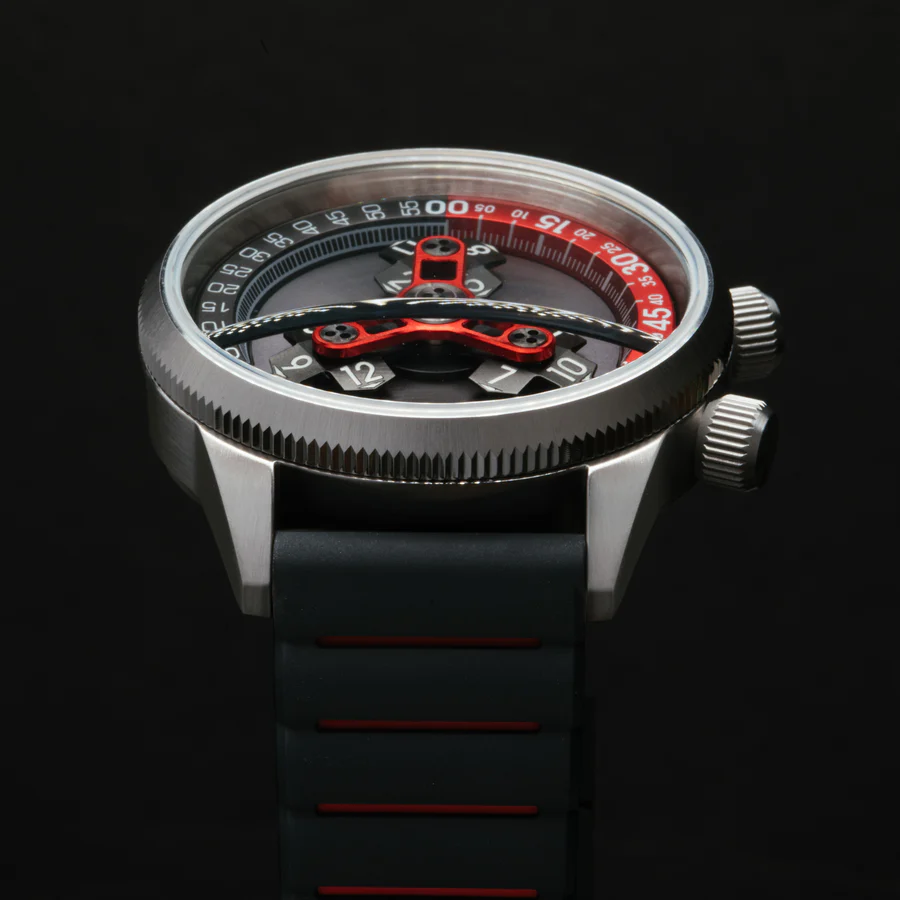 Vendetta II Automatic Wandering Hour Black Gray Red thumbnail 2