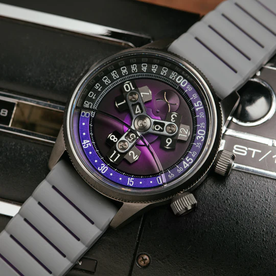 Vendetta II Automatic Wandering Hour Gunmetal Purple thumbnail 2