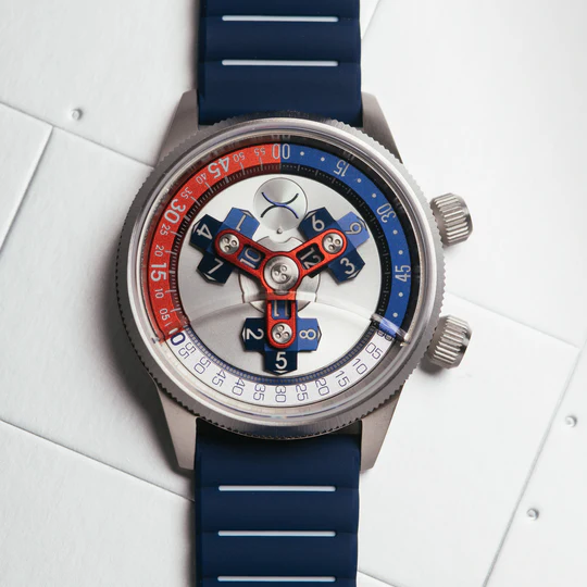 Vendetta II Automatic Wandering Hour Navy Red thumbnail 2