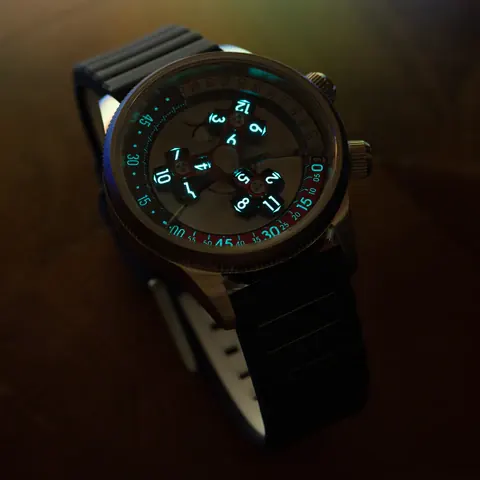 Vendetta II Automatic Wandering Hour Navy Red